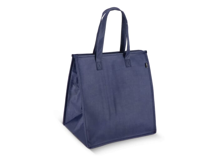 Sac isotherme cabas publicitaire en intissé recyclé Bleu foncé